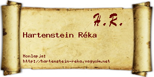 Hartenstein Réka névjegykártya