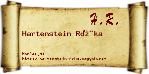 Hartenstein Réka névjegykártya